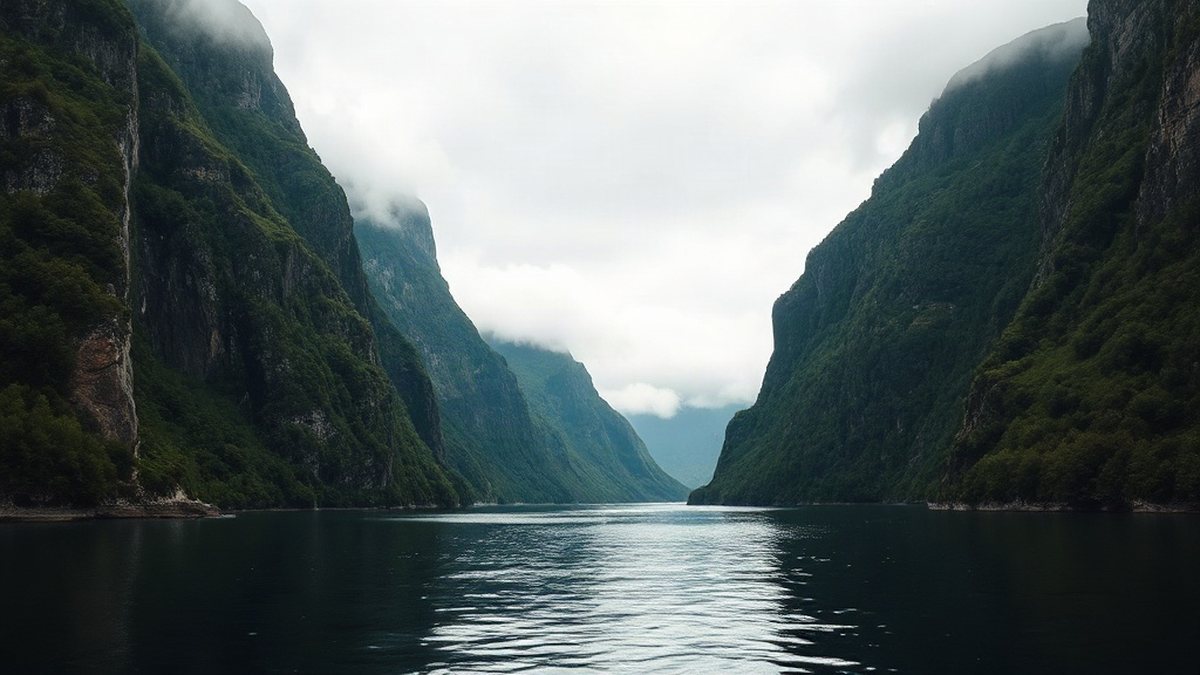 Wąski fiord z wysokimi, stromymi zboczami porośniętymi lasem, czym jest fiord w praktyce