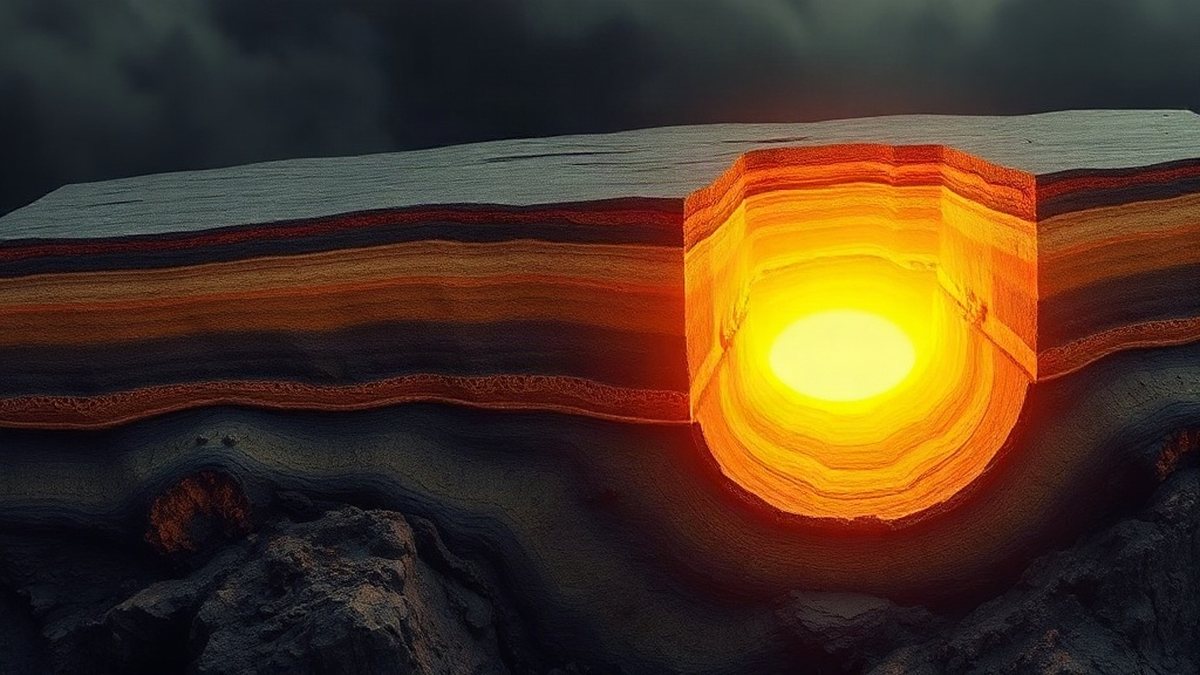 Skąd bierze się magma – przekrój pod wulkanem Przekrój Ziemi z komorą magmową pod wulkanem